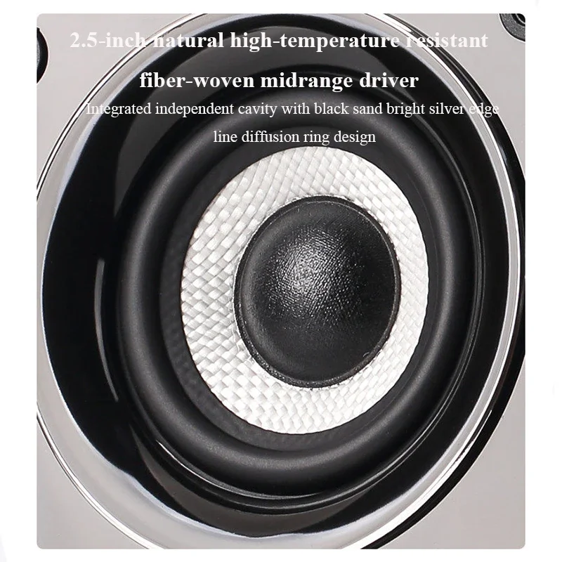 5.5-inch HIFI Passive Bookshelf Speaker 100W Output Power Three-Way Stereo Household Wooden Passive Speaker 2.5-inch Midrange