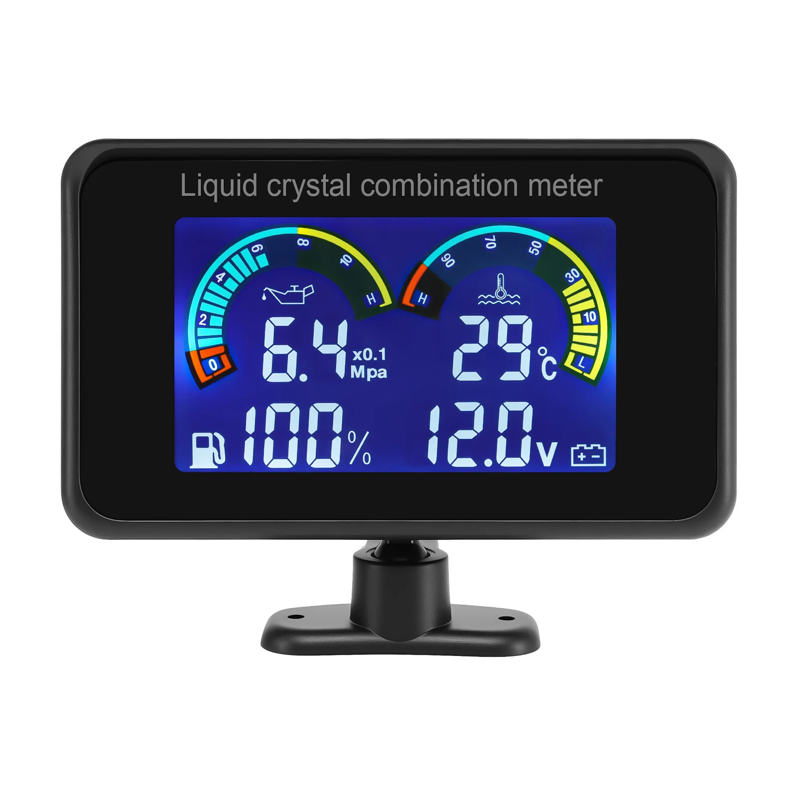 4-in-1 Auto LCD-Anzeige Digitale Öldruck-, Spannungs-, Wassertemperatur- und Kraftstoffanzeige Universelles Instrument 9-36V für Auto, LKW, SUV, Wohnmobil – Detail 9