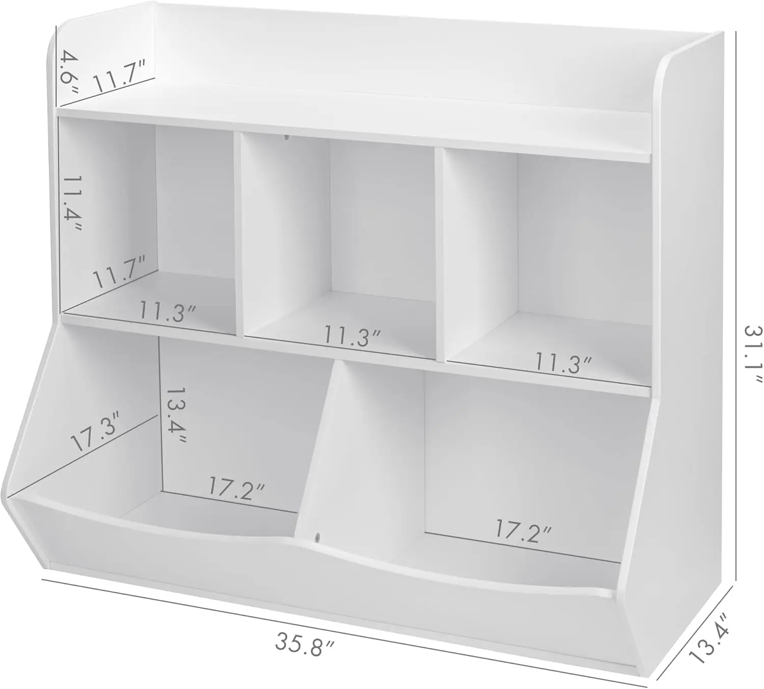 Toy Storage Organizer with Bookcase, Kid’s Multi Shelf for Books,Toys, Storage Organizer for Boys,Girls Play Room/Bed