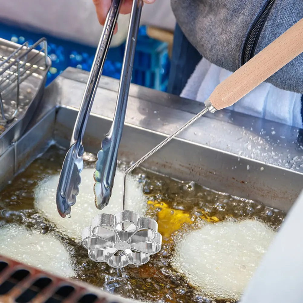 

1 set Fried Snack Mold Shredded Carrot Cakes Scallion Pancakes Oil Dumplings Lightweight Storage Aluminum Wood Safe DIY Food