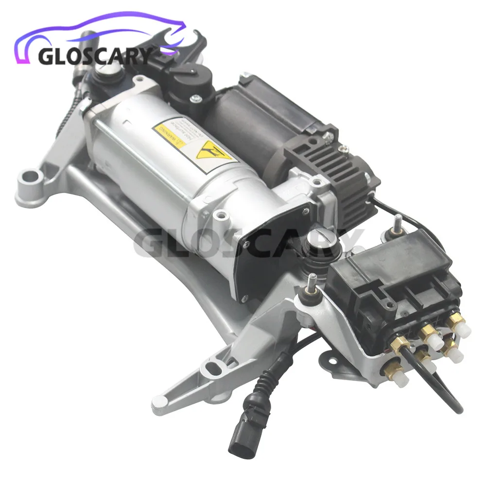 For Audi Q7 4L VW Touareg 7L Porsche Cayenne 9PA Air Suspension Compressor Pump With Bracket + Block valve + Pipe Assembly