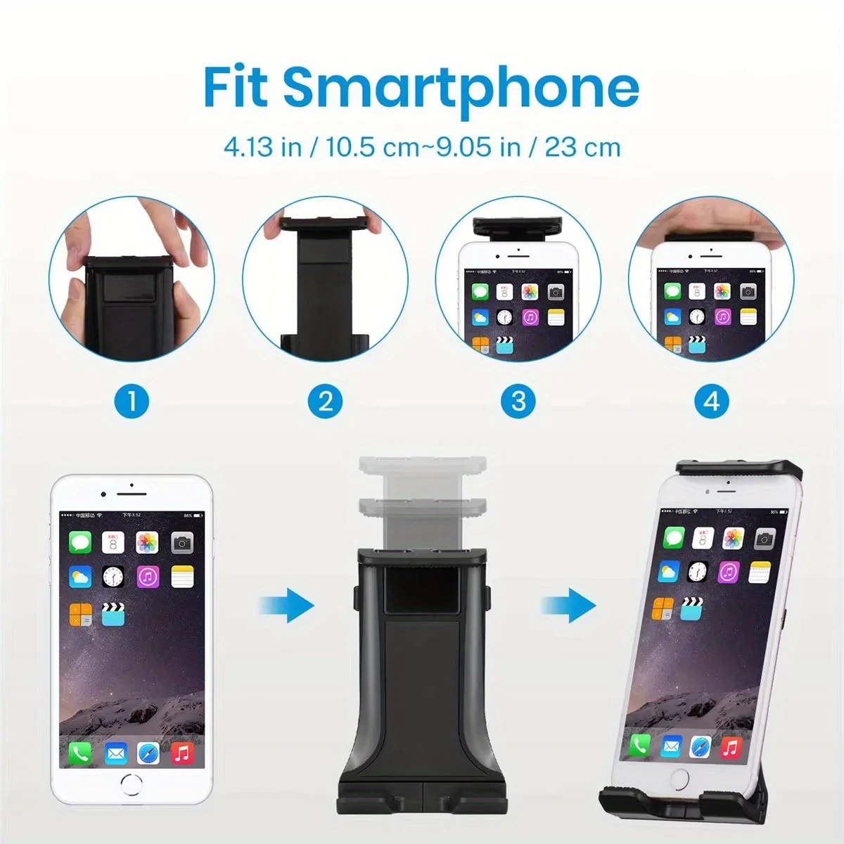 Universal Microphone Stand Phone and Tablet Holder Mic Clip Rotatable Extendable, Perfect Companion for Music and Recording