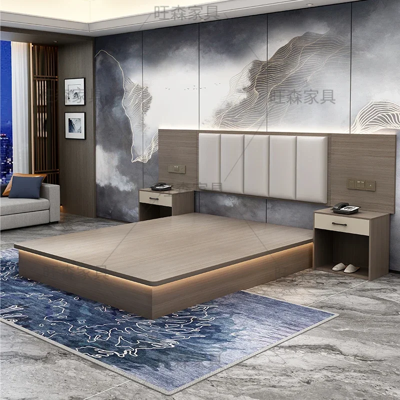 

Hotel Furniture Standard Room Full Set Single Standard Room B & B Guest Room Queen Bed Apartment Hotel Bed