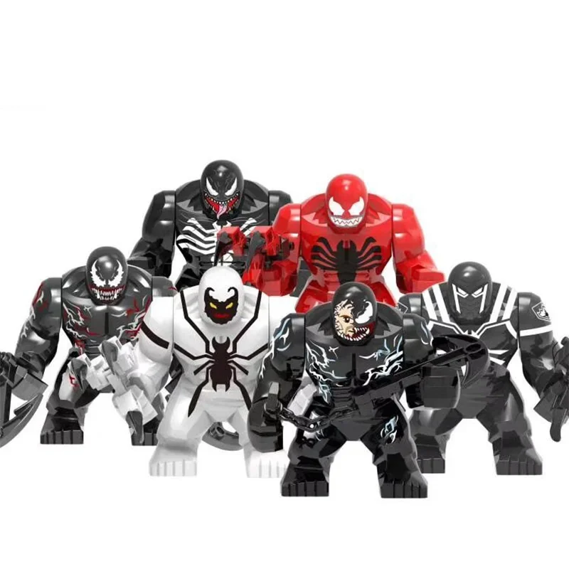 Marvel Superhero Mini figurka z klocków Anime rysunek Venom montaż klocki do budowy zabawka prezent urodzinowy dla dzieci