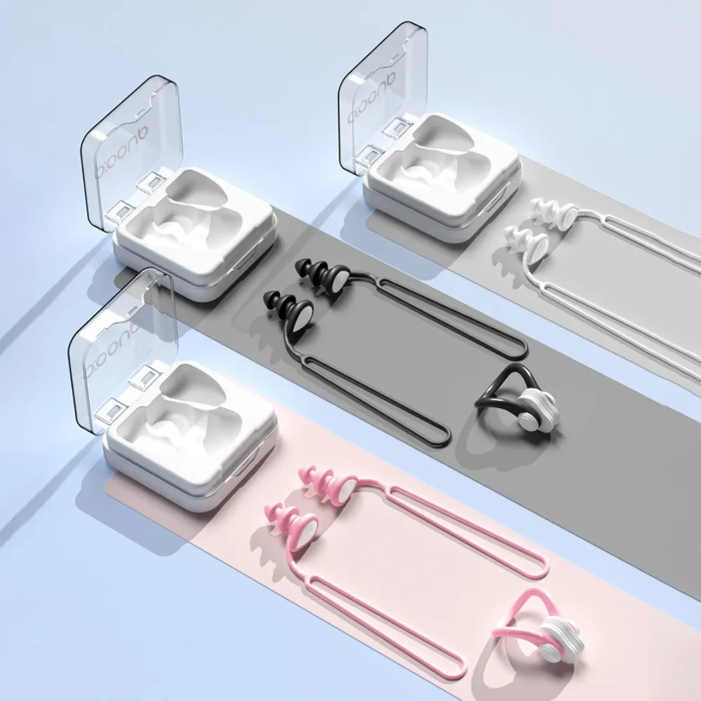 Soft Earplug Nose Clip Set Silicone Waterproof Swimming Earplug Nose Clip Comfortable Anti-water Swimming Silicone Earplugs