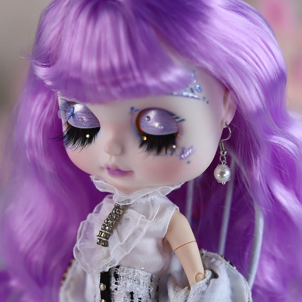 ICY DBS Blyth doll white skin Plumpy Matte Face customized makup with eyebow carved lips face Azone Neo girl boy gift