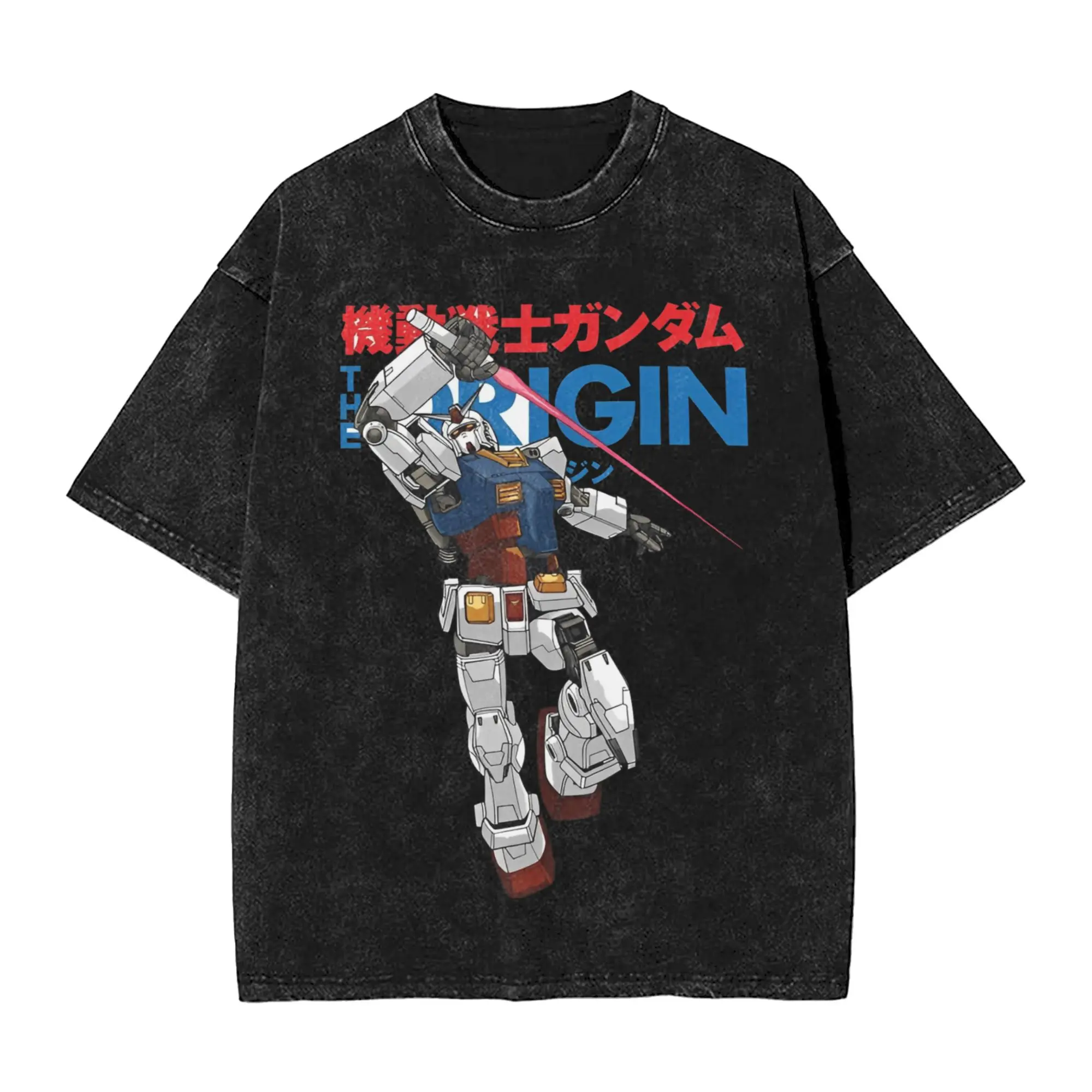 

MOBILE SUIT GUNDAMs manga anime T Shirt Hip Hop Washed Short Sleeve Harajuku T-Shirt Novelty Men Women Streetwear Tops Tees