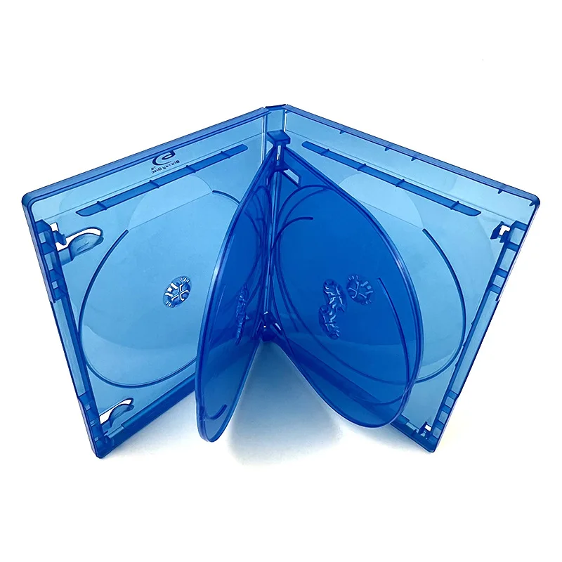 Thick Blue DVD Case 3 4 5 6 8 10 Disc Storage Box Clear Sleeve Clamshell CD Holder Protector Organizer for Movie Game Disc
