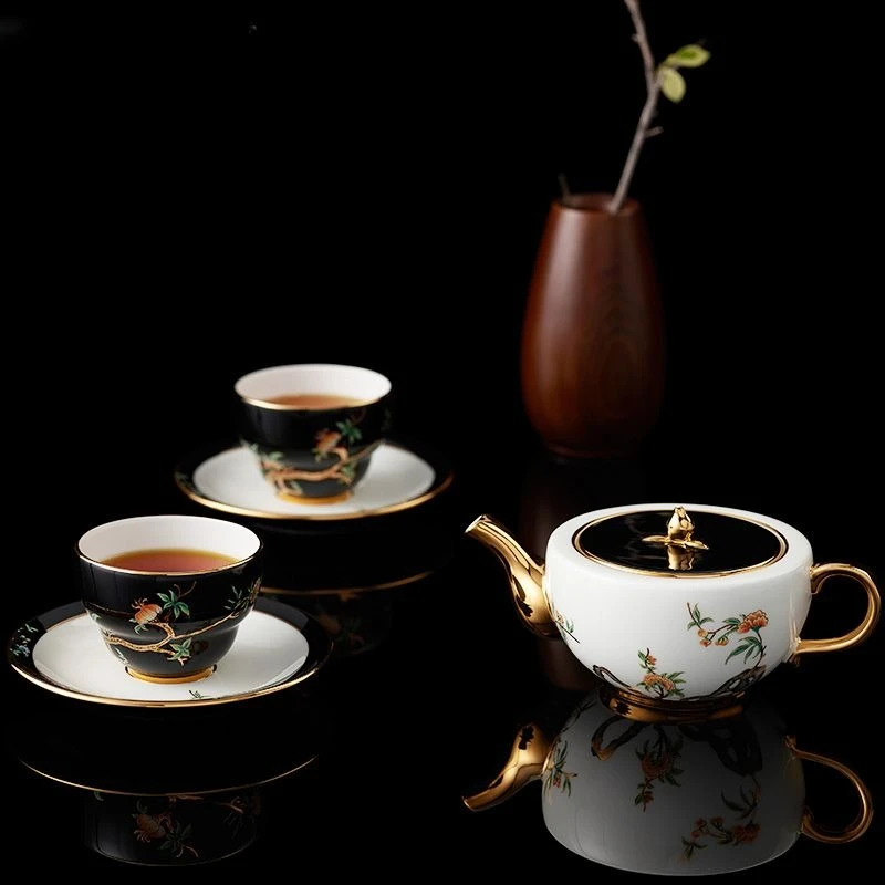 Pomegranate Home Tea Set 6-head Chinese teacup set, high-end light luxury gifts