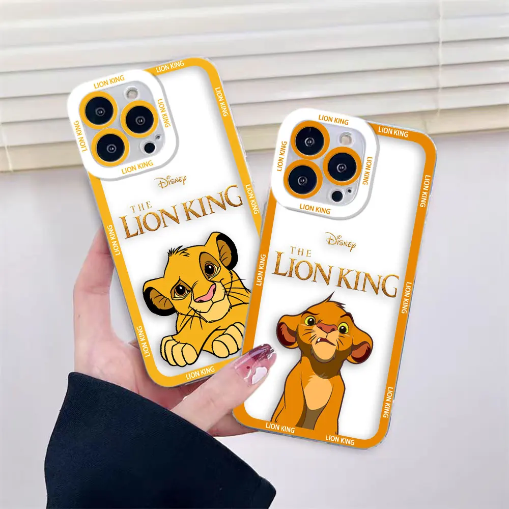 Cartoon Lion King Cover Angel Eyes Clear Phone Case For iPhone Apple 15 14 12 13 11 Pro 8 7 SE Plus X XR XS Max Case Funda Shell