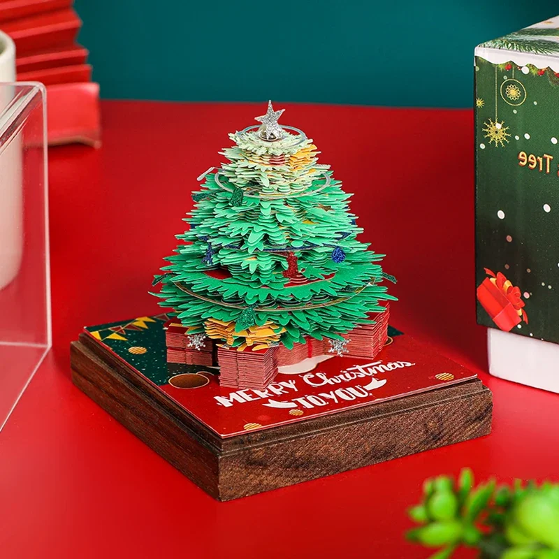 

3D Christmas Tree Calendar Memo Pad 2026 Calendar Tear Away Paper Carving Art DIY Sticky Note Desktop Decor For New Year Gifts