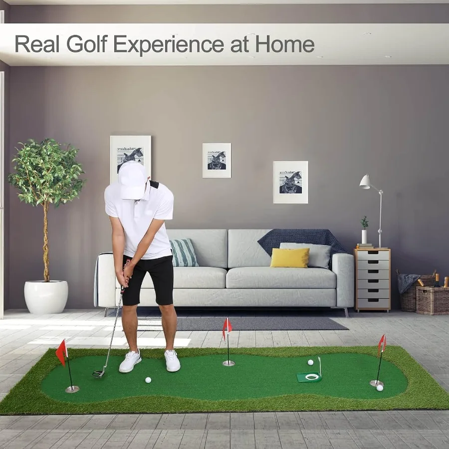 حصيرة خضراء كبيرة احترافية للجولف للاستخدام الداخلي والخارجي، سطح ممارسة العشب الاصطناعي عالي الجودة لتحسين الوضع