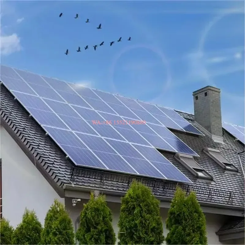 wmwmnu for 10kW Hybrid Solar Energy System Complete Kit MPPT Lithium Ion Monocrystalline Silicon Panels Ground Mounting Home
