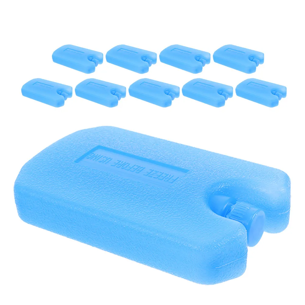 10Pcs Cooler Ice Packs Reusable Freezer Blocks Space Saving Slim Design for Lunch Boxes Cool Bags Shipping Travel Picnics