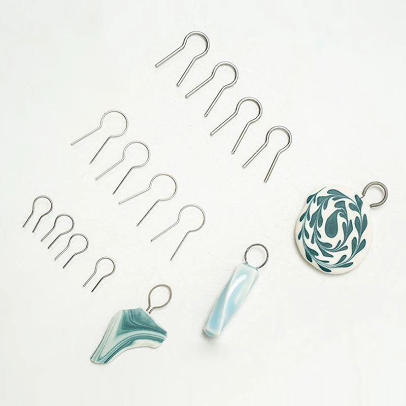 NEW! High Temperature Resistance Tungsten Wire Hanging Firing Hooks Jump Rings Pottery Ornament Hanger Pottery Hanging Ring