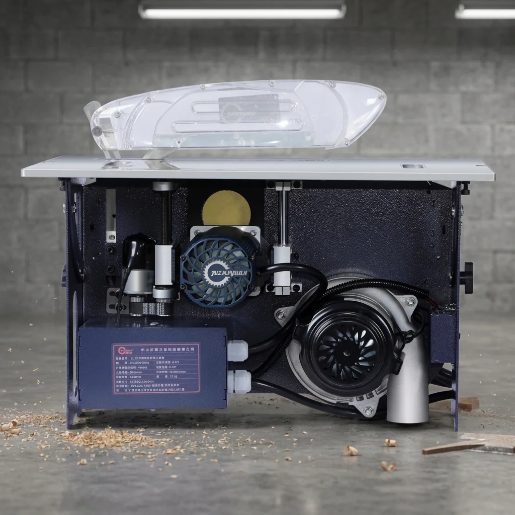 JZY 4800W JS-23 Brushless Table Saw 0-45° Precise Bevel Cut Hidden Spiral Motor Dust Free Wood Cutting Table Saw