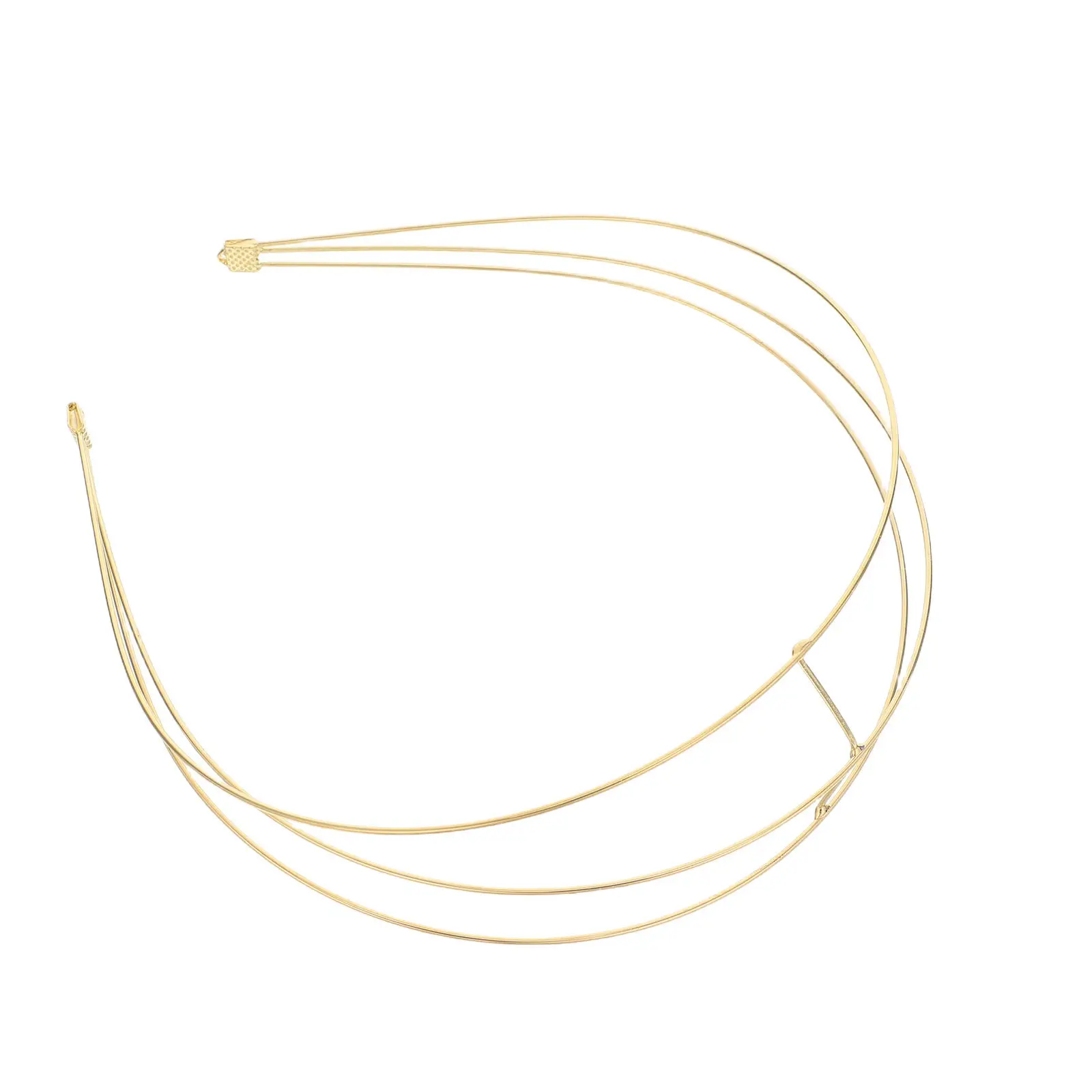 Gold Multi Layer Metal Headbands for Women Vintage Style Thin Bridal Headpiece Non Slip Hairband Wedding Accessories