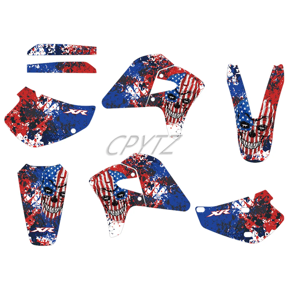 Motocross Team Graphics Background Decal Sticker Fit for XR650R XR 650 R 2000 2001 2002 2003 2004 2005 2006 2007 2008 2009