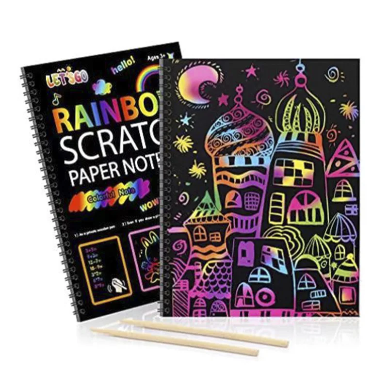 Magic Scratch Art Crafts para crianças, raspando pinturas, papel de arranhão, presentes para crianças, DIY Drawing Toys, 16x23cm