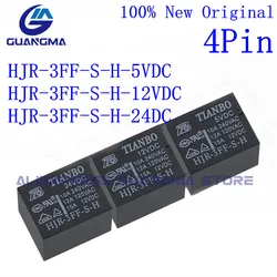 10PCS 100% New original Relay HJR-3FF-S-H-5VDC HJR-3FF-S-H-12VDC HJR-3FF-S-H-24VDC 4Pin 10A 240VAC HJR 3FF S H 5VDC 124V 24VDC