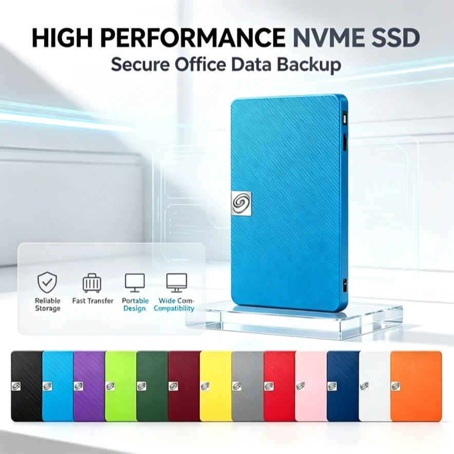 [Brand+] High Speed Portable External Hard Drive Orange Wine Red Blue Expansion Disk Compatible with Windows Laptop Data Backup