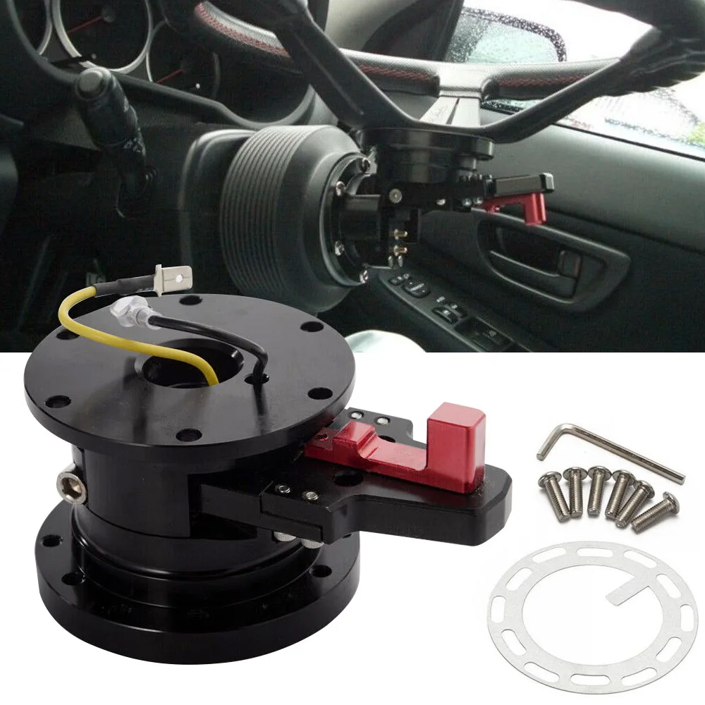 

universal Steering Wheel Black Quick Release Tilt System JDM Race/Racing