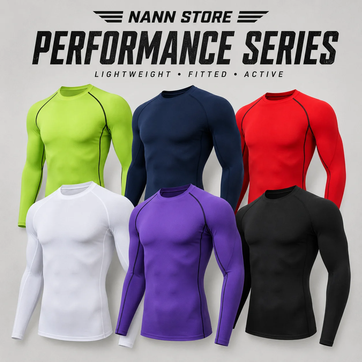 Men's Breathable Quick Dry Compression Top Long Sleeve Fitness Shirt Gym Workout Running Training Base Layer Autumn Winter Tee
