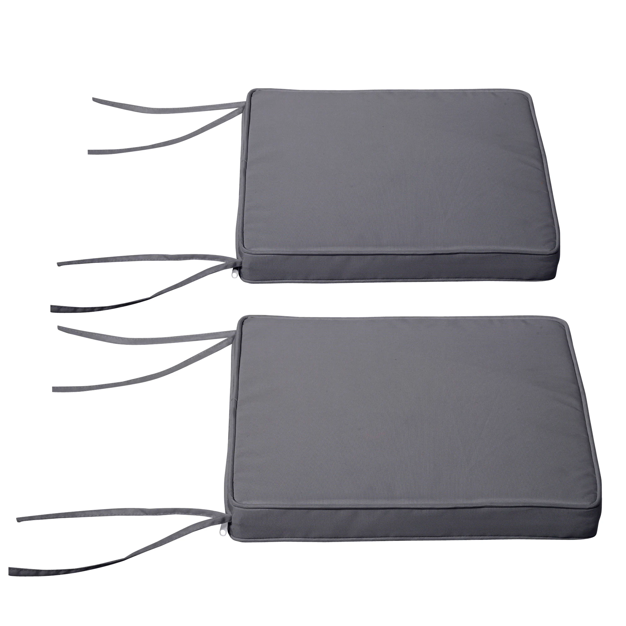 Outsunny - Juego de 2 cojines para sillas de jardín, cojines para sillas de exterior, relleno de 5 cm, tela de poliéster. 45L x 45L cm gris oscuro