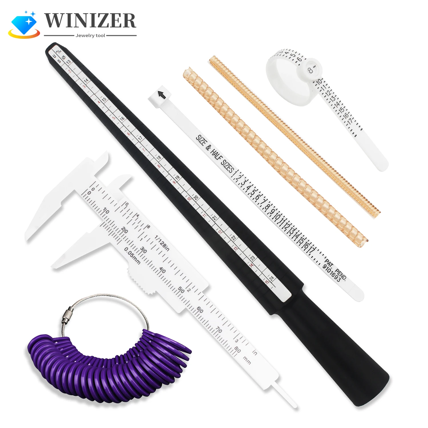 Ring Sizer Measuring Tool Ring Size Adjuster for Loose Rings Mandrel Vernier Caliper Bracelet Finger Gauge Jewelry Making Tools