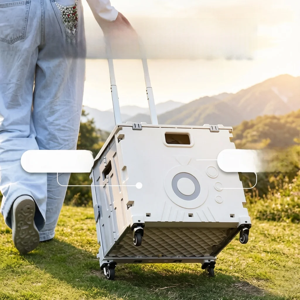 portable-shopping-cart-vegetable-buying-hand-pulled-camping-outdoor-utility-wagon-retractable-handle-all-terrain-wheels