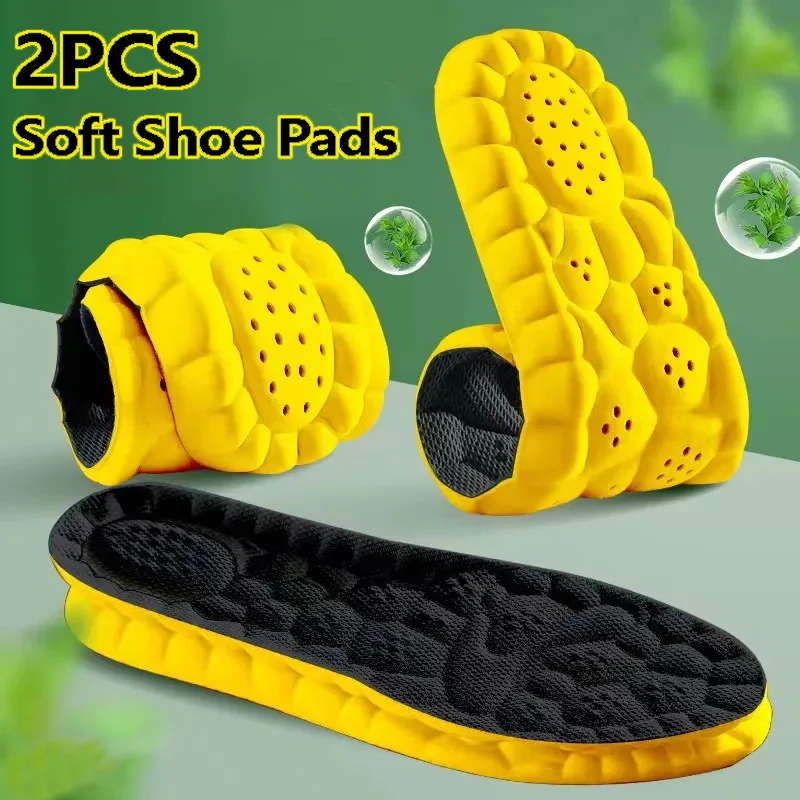 Plantillas de espuma viscoelástica de látex suave para hombre y mujer, almohadillas transpirables para zapatos, almohadilla ortopédica para el cuidado de los pies, 4 piezas