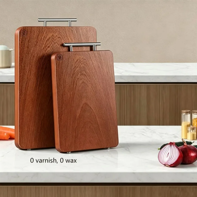Double Sided Ebony Wood Cutting Board, Natural Wooden Chopping Board for Kitchen Food Prep