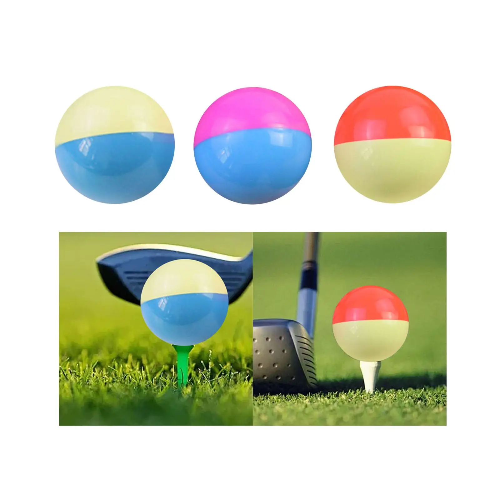 Golf Ball Gift for Golfers Backyard 60mm Play or Practice with Aiming Line Game Toy Ball 2 Color Standard Size Park Golf Ball