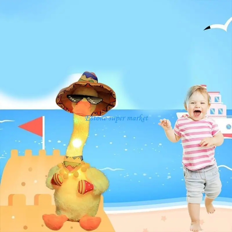 090B Pato eléctrico 30cm/12 pulgadas para decoración muñecas, regalo fiesta para niñas bailando T