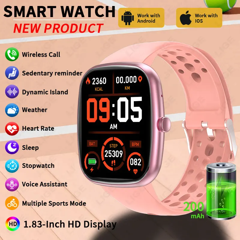 2026 New Smart Watch for Android iOS Men Women Bluetooth Call Music Playback Watch Weather Forecast Calculator Smartwatch hombre