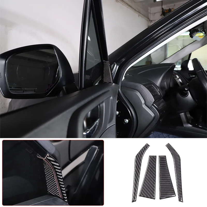 

For Subaru Forester 2013-2018 Soft Carbon Fiber Car A-Pillar Door Inner Triangle Trim Glass Sticker Auto Accessories