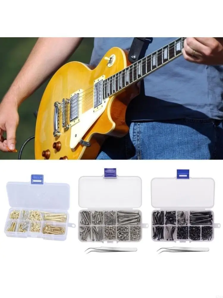 

Ассортимент гитарных винтов для тюнера электрогитары, переключателя, шейной пластины, с пружинами, 9 типов, всего 173 штуки