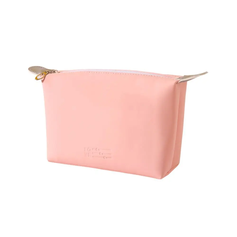 

Fashion Handbag PU Cosmetic Bag Large Capacity Waterproof Makeup Bag Solid Color Moisture-proof Toiletry Bag Girls