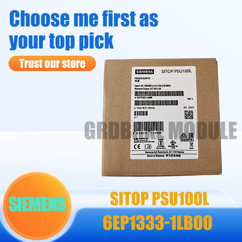 

New Original SIEMENS 6EP1333-1LB00 SITOP PSU100L 24V 5A Industrial Power Supply Module
