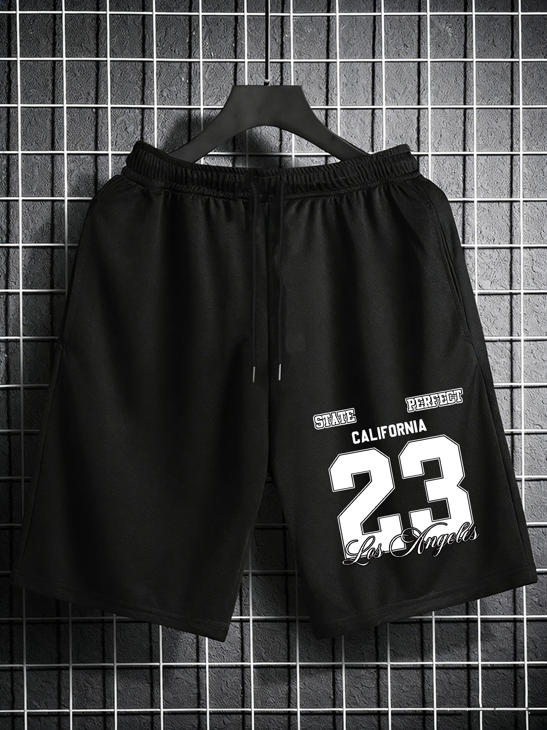 

Los Angeles California Number 23 Print Men'S Shorts Loose Fashion Pants Wide Leg Elasticity Short Pant Gym Summer Clothing