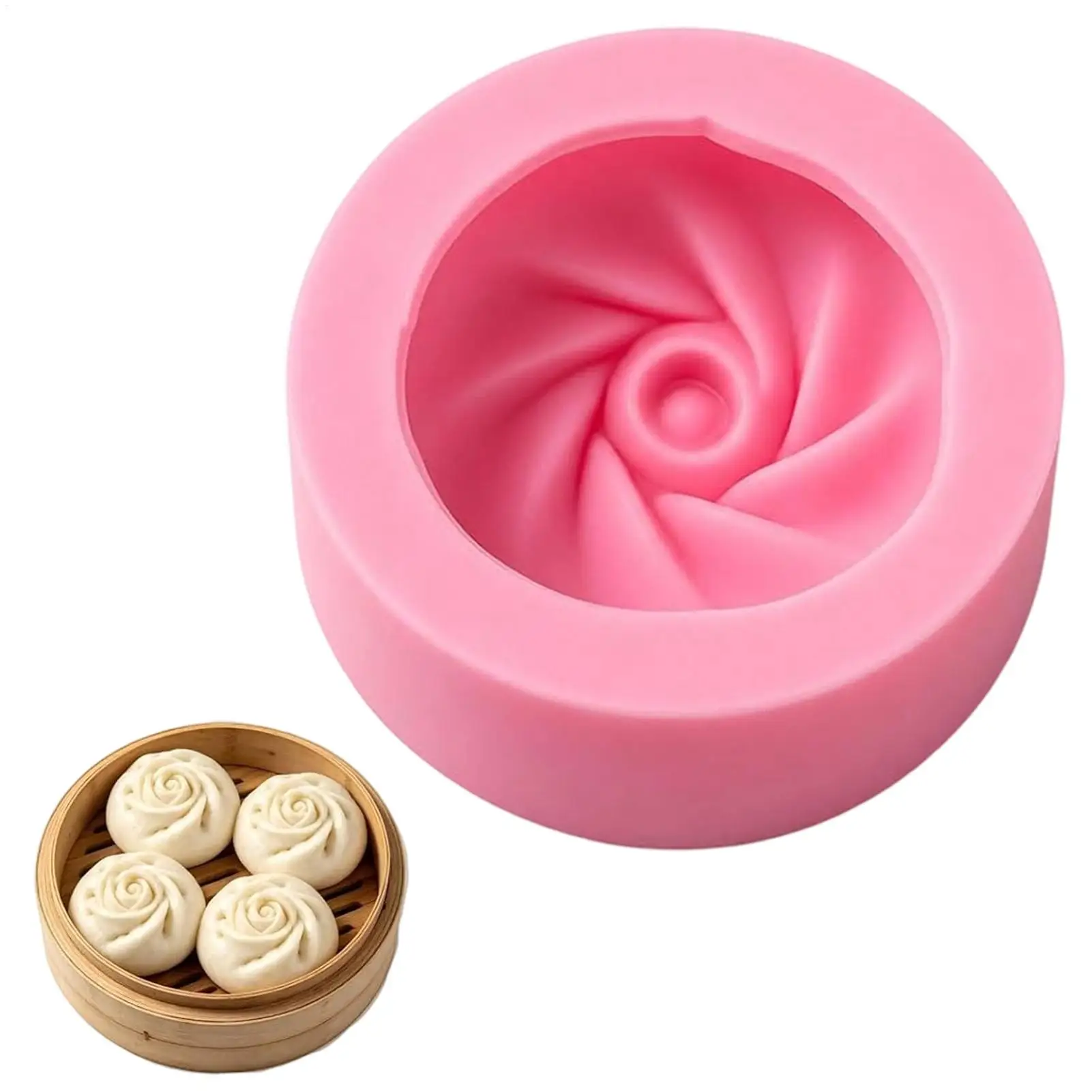 Silicone Molds Dumpling Steamed Stuffed Bun Silicone Mold Food Grade Reusable Mould for Candle Soap Plaster Resin Art