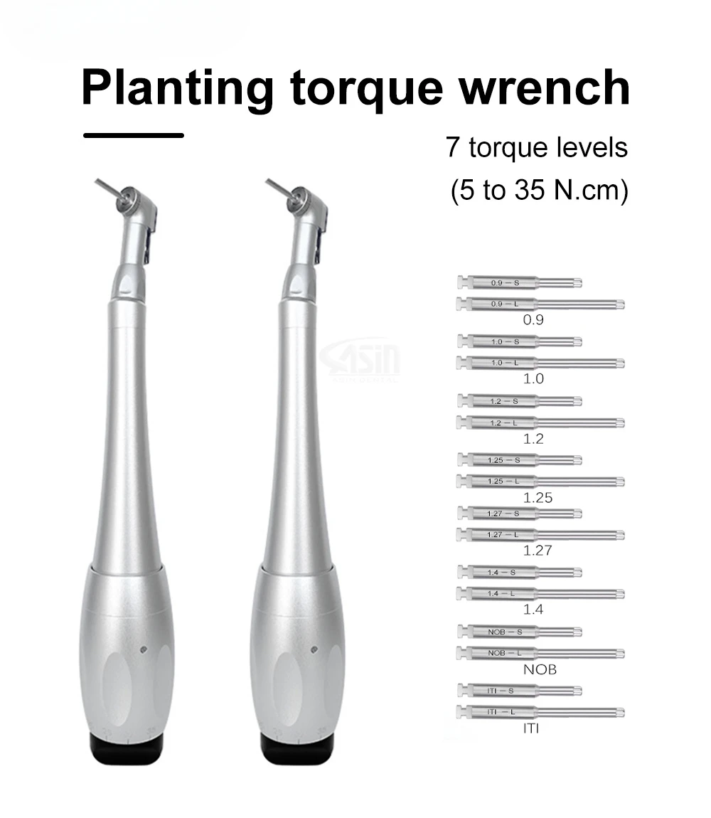 Dentals Universal Implants Torque With 12pcs Drivers Wrench Dentistry Latch Head Handpiece 5 to 35 N.cm Dentals Instrument