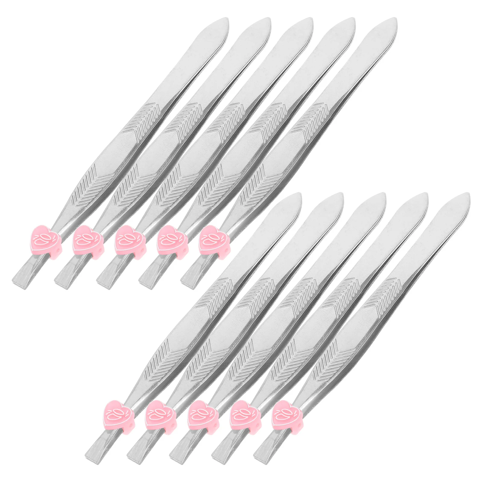 

24 Pcs Flat-mouth Eyebrow Clamps Eyelash Tweezers Stainless Steel Makeup Clip