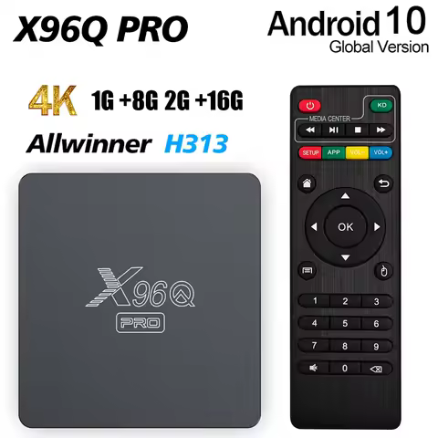 X96Q PRO TV BOX Android 10.0 Allwinner H313 1G 8G 2G 16G 2.4G WiFi 4K HD Smart Media Player Set Top Box HDR10 Anti-shake