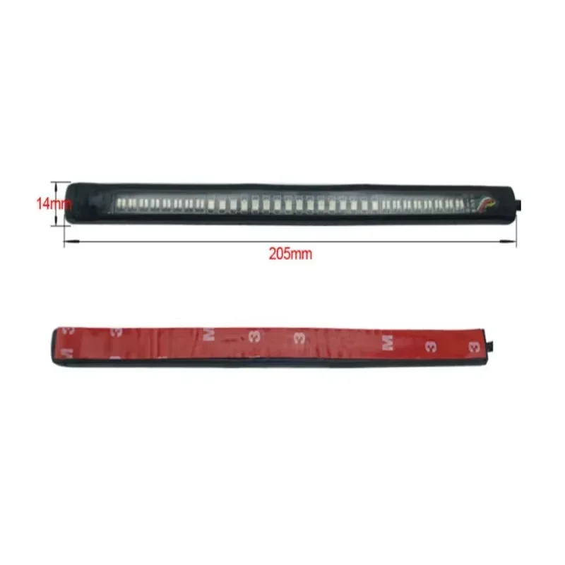 8" Motorcycle LED Tail Light Strips 48 LED Red Brake Tail Light Stop Tail Lihgt Amber Turn Signal Light Multifunction Waterproof image 3