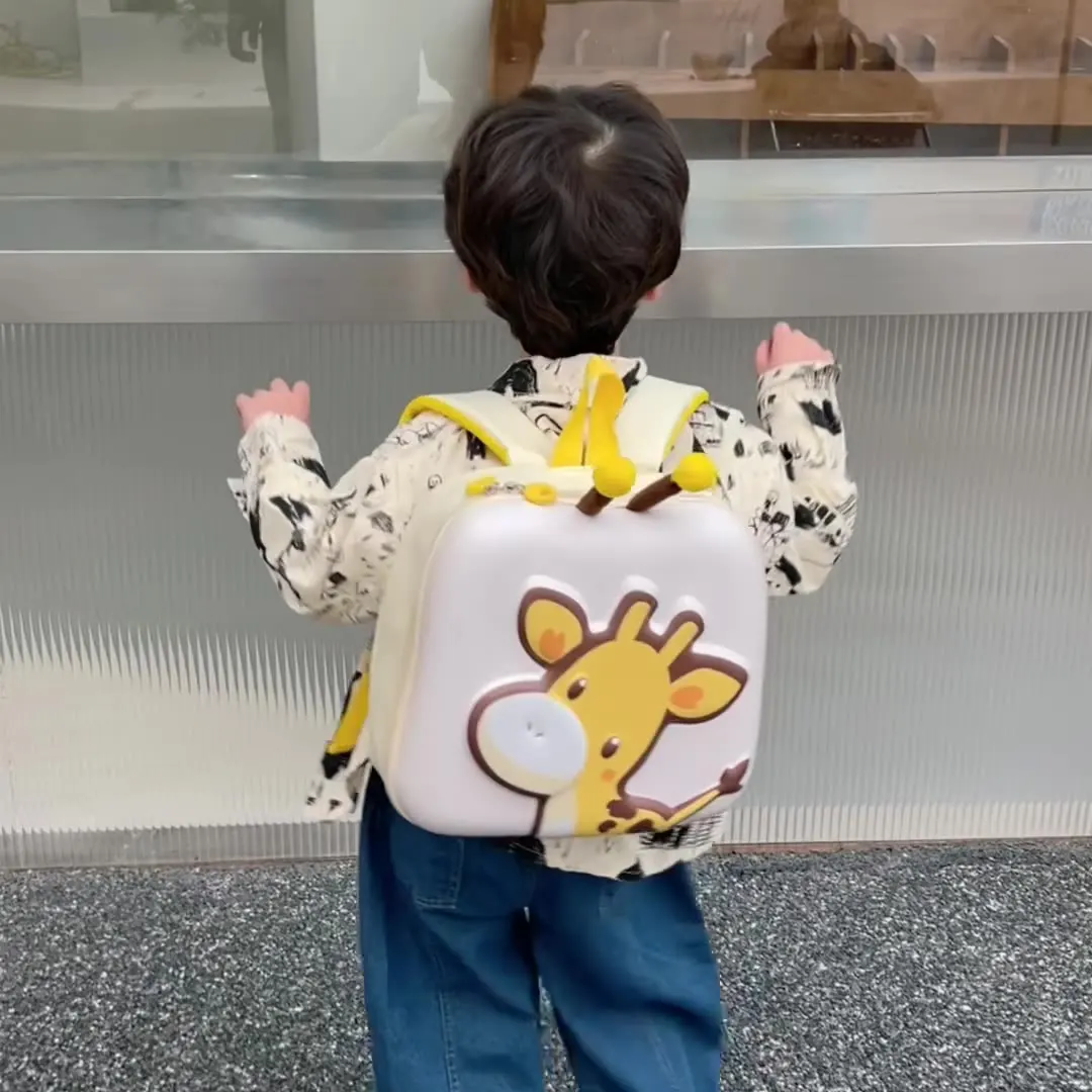 Cartoon Giraffe Baby Backpacks Kindergarten Schoolbag Children Boys Girls School Bags Hard Shell Animals Kid Backpack