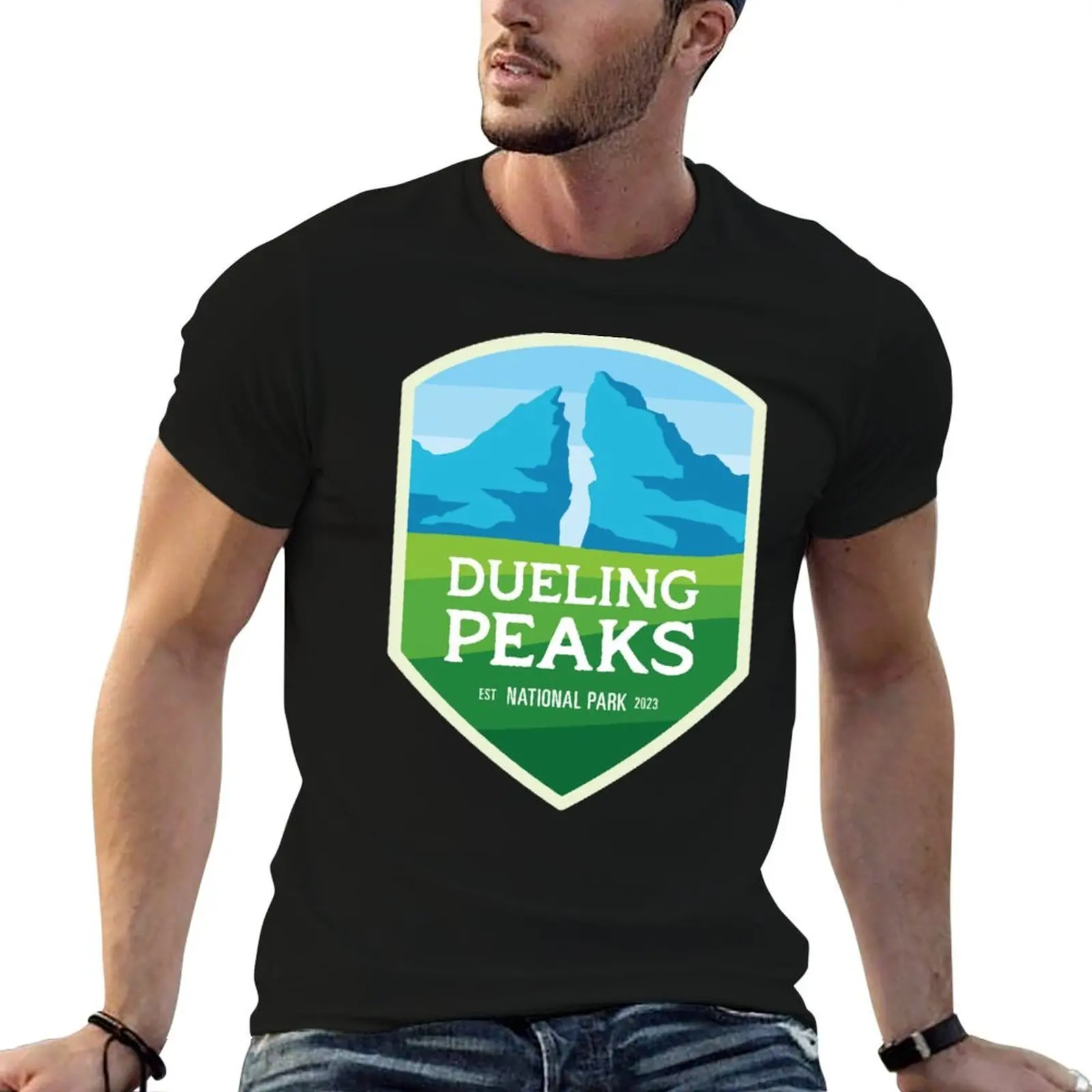 Dueling Peaks National Park T-Shirt funny gifts basketball graphic tees mens graphic t-shirts funny