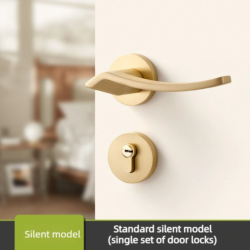 Bedroom Modern Minimalist Indoor Household Room Door Handle Magnetic/silent Wooden Door Split Handle Lock