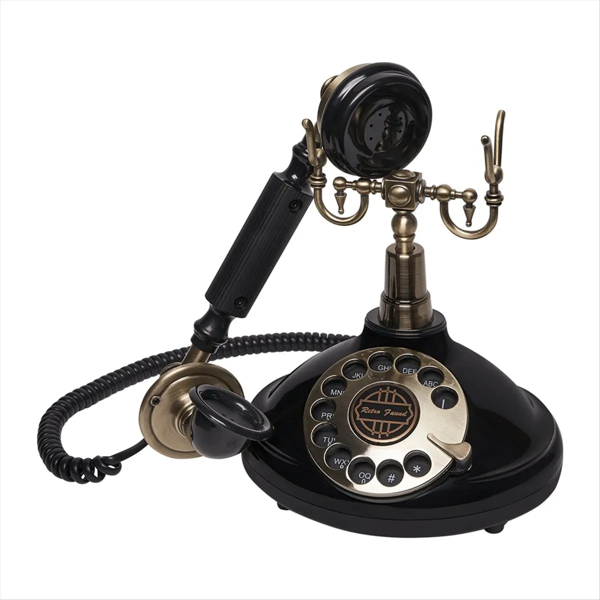 A72P Audio Guestbook Wedding Phone Phone Record Custom Audio Message Guestbook Classic Retro Style for Party Birthday,Black