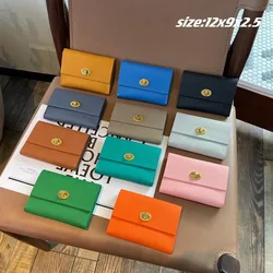 Genuine Leather Women Card Holder Custom Letters Luxury Business Card Case Bag 2024 Personalize Name Hasp Lady Mini Purse Wallet